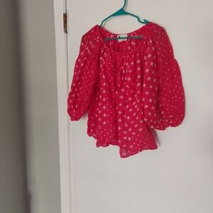 Kopal Mixed Print Cotton Oversized Blouse Sz Small
